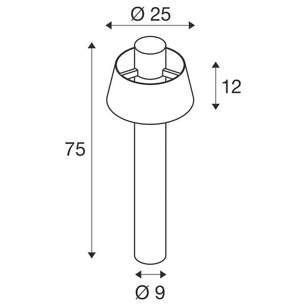 SLV - Potelet extérieur Photoni 75 SLV - E27 - 13W max - IP65 - Rouille - Sans ampoule - large