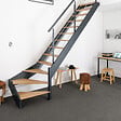 KORDO - Escalier quart-tournant droit gris anthracite, Spark KORDO - vignette