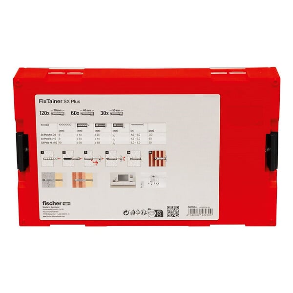 FISCHER - Coffret FixTainer chevilles SX Plus 6,8 / 10 FISCHER 567904 sans vis - large