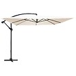 OVIALA - Parasol déporté  3x3m acier écru - Genova - vignette