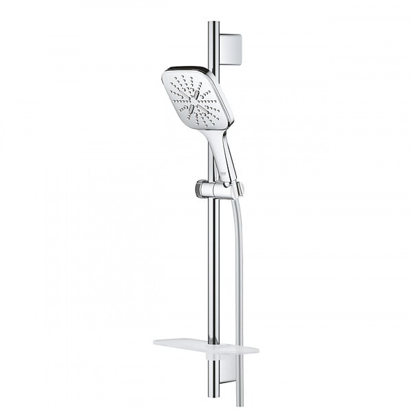 GROHE - Ensemble VITALIO SMARTACTIVE 130 CUBE GROHE 26584000 douchette 3 jets + barre 60 cm + flexible 175 cm - chrome - large