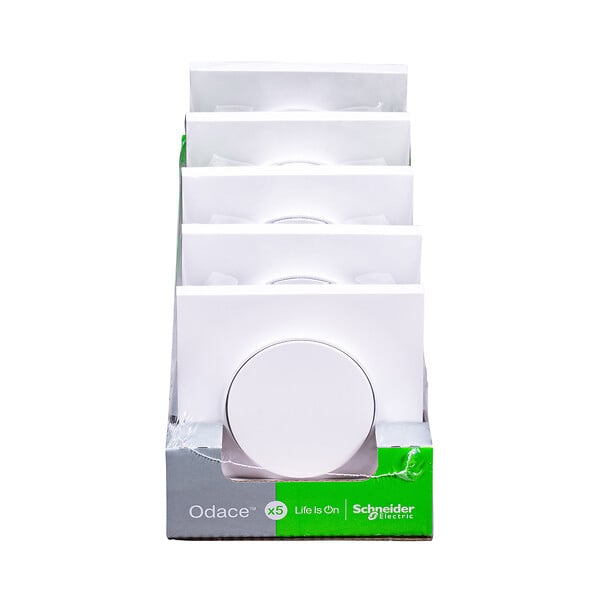 SCHNEIDER ELECTRIC - Va-et-vient Odace Styl - Blanc - Lot de 5 - large