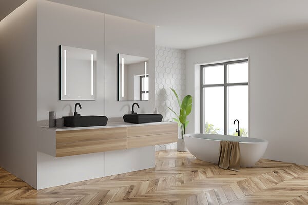 MP GLASS - Miroir led scott black 70x60 cm - large