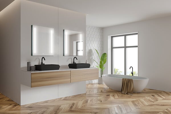 MP GLASS - Miroir led scott black 70x80 cm - large