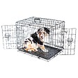 PAITSY - Cage pour chien FortressooS, caisse de transport pour chien et chiot 60x43x49cm, pliable, 2 portes, plateau amovible, utilisation interieur, Paitsy - vignette