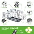 PAITSY - Cage pour chien FortressooXS, caisse de transport pour chien et chiot 56x33x41cm, pliable, 2 portes, plateau amovible, utilisation interieur, Paitsy - vignette