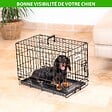 PAITSY - Cage pour chien FortressooXS, caisse de transport pour chien et chiot 56x33x41cm, pliable, 2 portes, plateau amovible, utilisation interieur, Paitsy - vignette