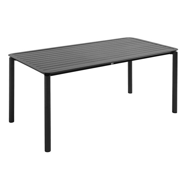 OVIALA - Ensemble table de jardin et 8 fauteuils noir - Almada - large