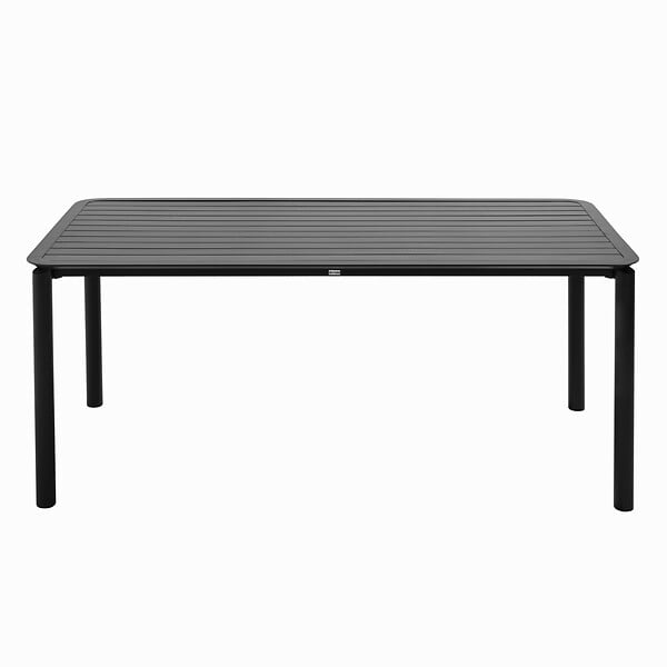 OVIALA - Ensemble table de jardin et 8 fauteuils noir - Almada - large