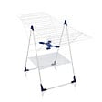LEIFHEIT - Leifheit Flex séchoir sur pied Classic 250, étendoir avec filet à linge, résistant au intempéries, blanc/bleu (81409) - vignette