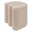 ATMOSPHERA - Pouf en Velours Beige marron glacé 39.5 x H 40.5 cm - vignette