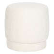ATMOSPHERA - Pouf en tissu à bouclettes Blanc D 39 x H 40 cm - vignette