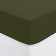 ATMOSPHERA - Drap housse 1 Personne en Coton Vert Kaki 90 x 190 cm - vignette