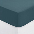 ATMOSPHERA - Drap housse 1 Personne en Coton Bleu Orage 90 x 190 cm - vignette