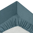 ATMOSPHERA - Drap housse 1 Personne en Coton Bleu Orage 90 x 190 cm - vignette