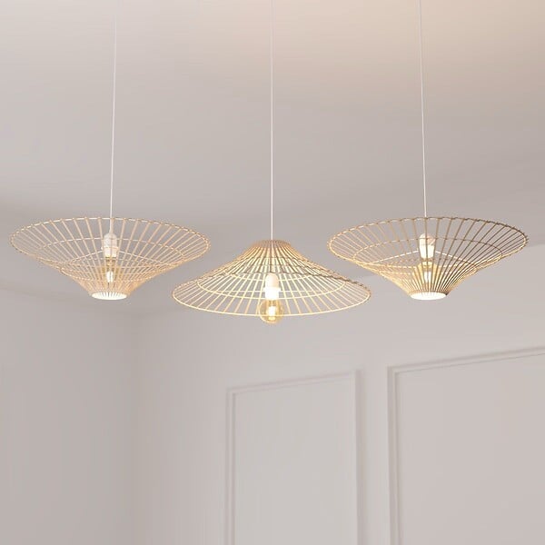 ATMOSPHERA - Luminaire Suspension réversible en Bambou D 56 cm - large
