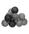 ATMOSPHERA - Guirlande décorative à piles 10 LED Boules en Coton D 6 x L 165 cm -  Gris et Noir - vignette