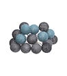 ATMOSPHERA - Guirlande décorative à piles 16 LED Boules en Coton D 3,5 x L 255 cm - Gris et Bleu - vignette