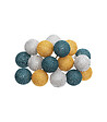 ATMOSPHERA - Guirlande décorative à piles 16 LED Boules en Coton D 3,5 x L 255 cm - Multicolore - vignette