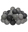 ATMOSPHERA - Guirlande décorative lumineuse 20 LED Boules en Coton D 6 x L 435 cm - Gris et Noir - vignette