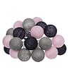 ATMOSPHERA - Guirlande décorative lumineuse 20 LED Boules en Coton D 6 x L 435 cm - Multicolore - vignette