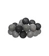 ATMOSPHERA - Guirlande décorative à piles 16 LED Boules en Coton D 3,5 x L 255 cm - Gris et Noir - vignette