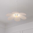 ATMOSPHERA - Luminaire Suspension pétales  en métal et coton Beige D 72 cm - vignette