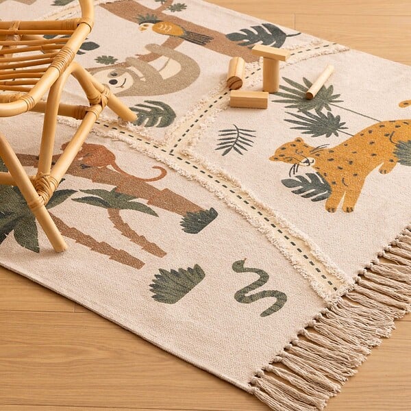 ATMOSPHERA - Tapis enfant Animaux de la Jungle 100 x 150 cm - large