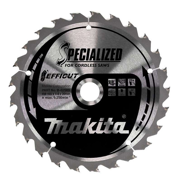 MAKITA - Lames carbure "EFFICUT" pour Bois, pour scies circulaires à batterie MAKITA - large