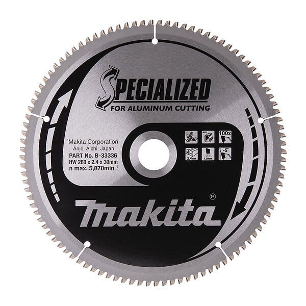 MAKITA - Lame de scie circulaire MAKITA B-33283, alliage T.C.T spécialisé, 190 x 20 mm, 60 dents, pour aluminium - large
