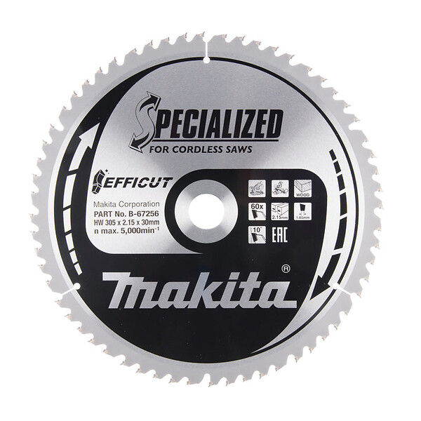 MAKITA - Lames carbure "EFFICUT" pour bois, pour scies radiales à batterie MAKITA - large