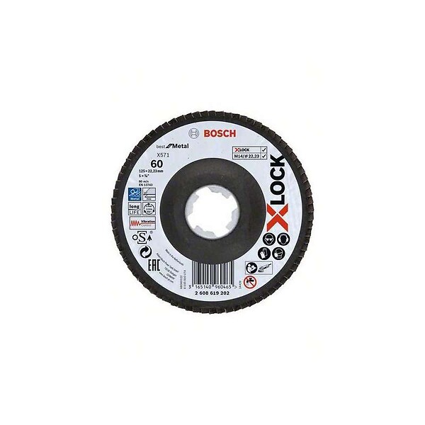BOSCH - Plateau à lamelles BOSCH Professional X-LOCK X571 Best for Metal Ø 125 mm - large