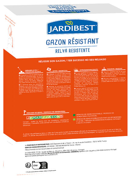 JARDIBEST - Gazon résistant - 1kg - large