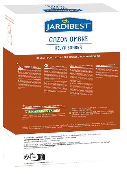 JARDIBEST - Gazon ombre - 1kg - large