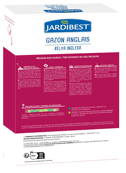 JARDIBEST - Gazon anglais - 1kg - large