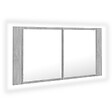VIDAXL - vidaXL Armoire de salle de bain à miroir LED Gris béton Acrylique - vignette