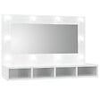 VIDAXL - vidaXL Armoire à miroir avec LED Blanc brillant 90x31,5x62 cm - vignette