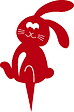 CENTRALE BRICO - Figurine à piquer lapin rouge - 21x18 cm - Acier époxy - vignette