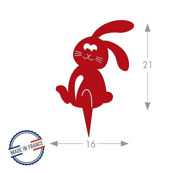 CENTRALE BRICO - Figurine à piquer lapin rouge - 21x18 cm - Acier époxy - large