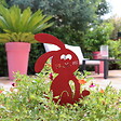 CENTRALE BRICO - Figurine à piquer lapin rouge - 21x18 cm - Acier époxy - vignette