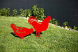 CENTRALE BRICO - Figurine à piquer poule rouge - 28x39 cm  - Acier époxy - vignette