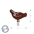 CENTRALE BRICO - Figurine à piquer poule fer vieilli - 28x39 cm  - Acier époxy - vignette