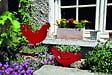 CENTRALE BRICO - Figurine à piquer coq rouge - 42,5x42 cm - Acier époxy - vignette