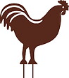 CENTRALE BRICO - Figurine à piquer coq fer vielli - 42,5x42 cm - Acier époxy - vignette