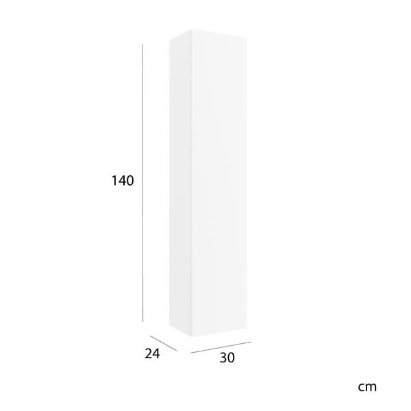 PLANETE BAIN - Meuble colonne de salle de bain H 140 cm coloris blanc mat à suspendre - KARAIB - large