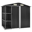 VIDAXL - vidaXL Abri de jardin avec étagère Anthracite 205x130x183 cm Fer - vignette