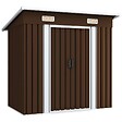 VIDAXL - vidaXL Abri de stockage pour jardin Marron 194x121x181 cm Acier - vignette