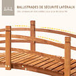 OUTSUNNY - Pont de jardin - pont de bassin - passerelle en bois avec balustrade - dim. 185L x 72l x 58H cm - bois de sapin pré-huilé - vignette