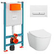 VITRA - Vitra  V-Fix Core Pack WC bâti-support + WC sans bride Vitra S60 + Abattant SoftClose + Plaque blanc (V-FixS60-4) - vignette