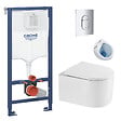 GROHE - Grohe Pack WC Bâti-support + WC sans bride SAT Delano + Abattant softclose + Plaque Chrome - vignette